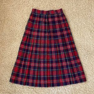 Women's Vintage 1950s Wool Plaid Pleated Skirt